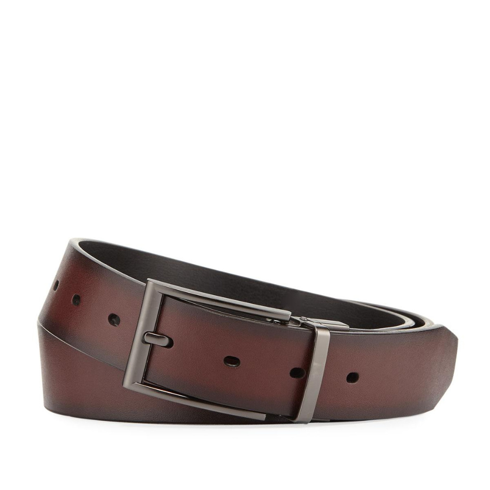 Original Penguin Men's leathbelt in Mahogany/Brown